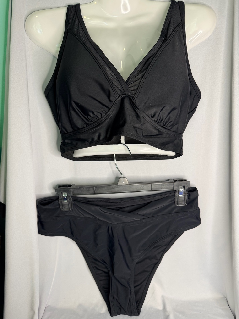 Women's Black Two-Piece Swim Set - size Medium, new with tags